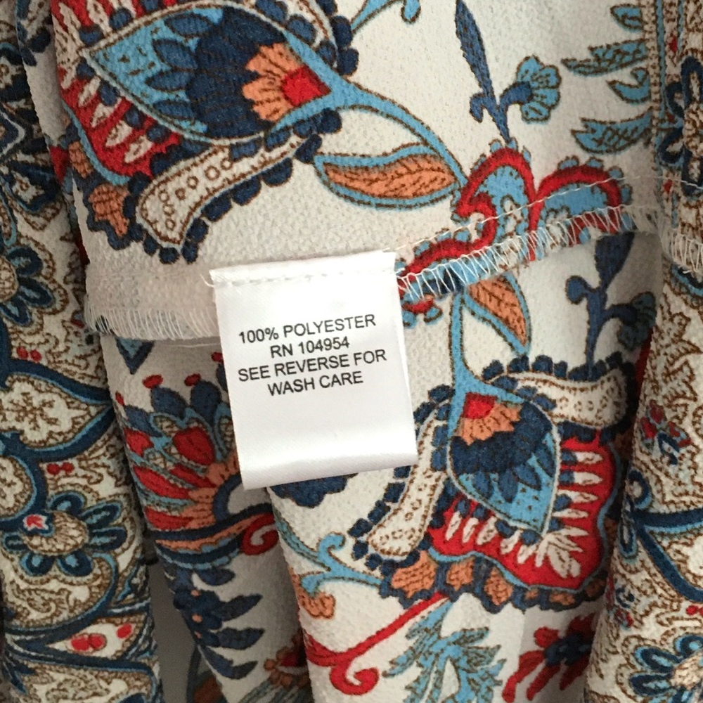 $10 Clearance Antilia Femme Boho Tunic Top Floral Paisley | M - Picture 6 of 8